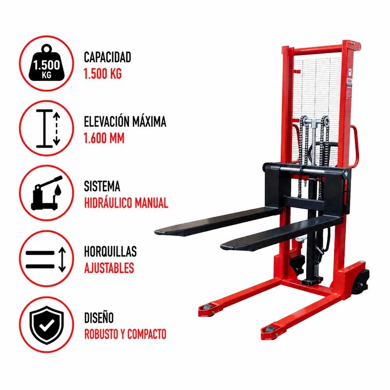 APILADOR MANUAL 1.500 KGS ELEVACIÓN FARGO TOOLS 1.600 MM