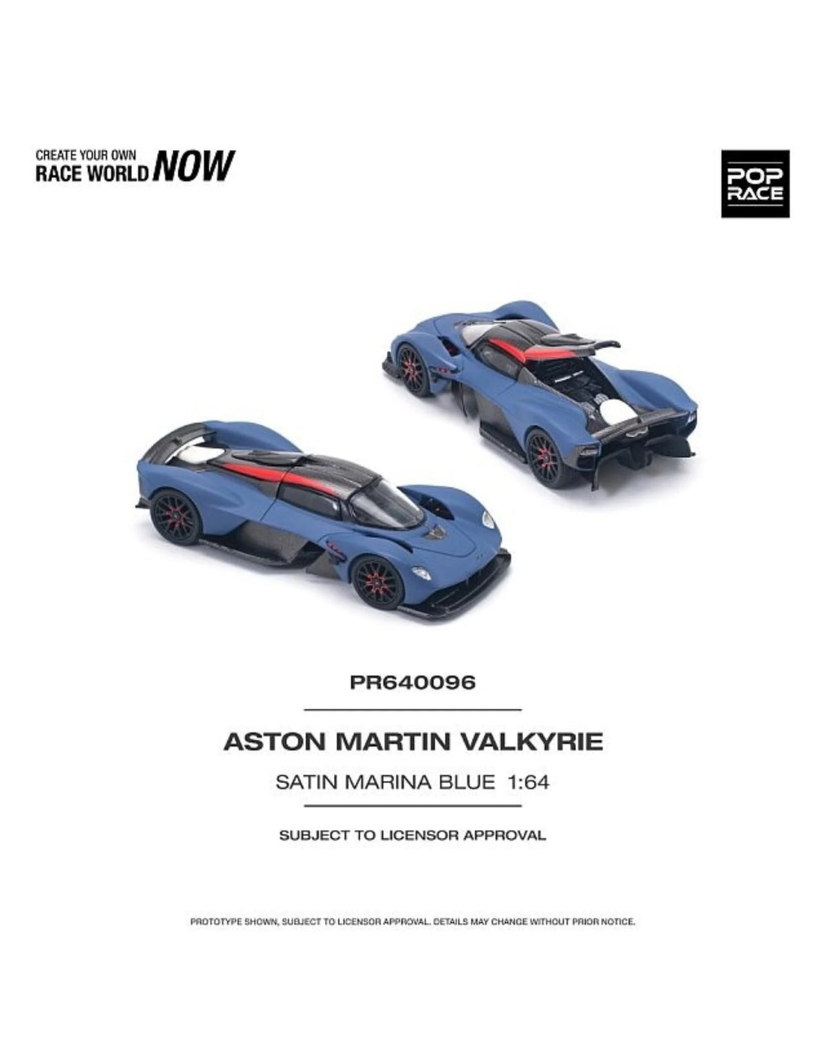 2022 Aston Martin Valkyrie Azul Marino Satinado 164 Pop Race PR640096
