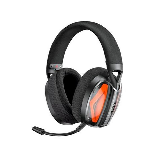 AURICULARES GAMING CON MICRÓFONO DIADEMA BE46 2.4G NEGRO CON NARANJA XO