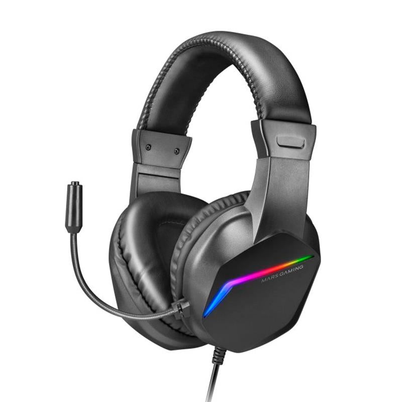 AURICULARES GAMING CON MICRÓFONO DIADEMA ULTRA LIGEROS NEGRO MARS GAMING