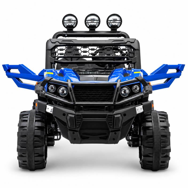 COCHE ELÉCTRICO INFANTIL TODOTERRENO AZUL 12 V 7 AH 4 MOTORES CON MANDO