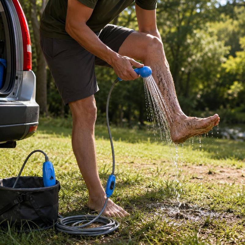 DUCHA PORTÁTIL CON BOMBA SUMERGIBLE AIRMEC 12V