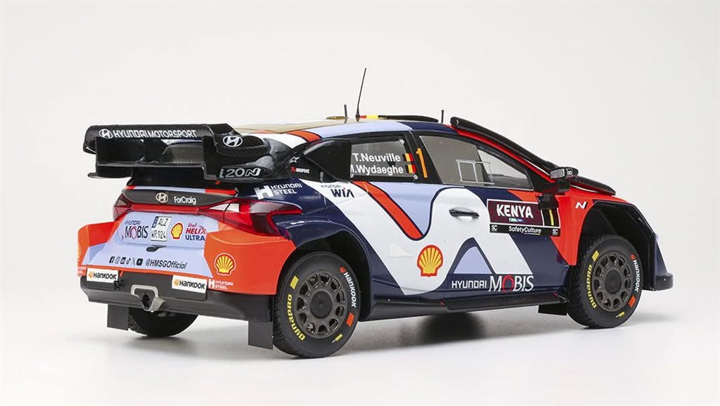 2025 Hyundai i20 N Rally1 Nº11 Neuville/Wydaeghe Rally Safari Kenia WRC 118 IXO Models RMC247B.22