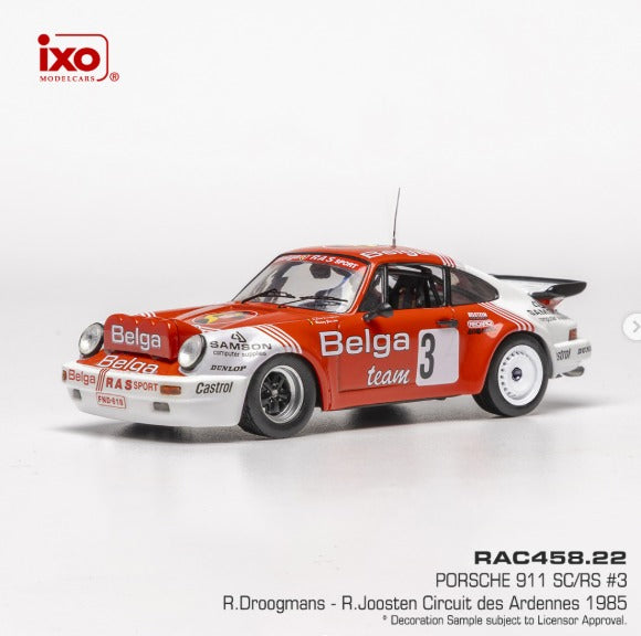 1985 Porsche 911 SCRS Nº3 R.DroogmansR.Joosten Circuito de las Ardenas 143 IXO Models RAC458.22