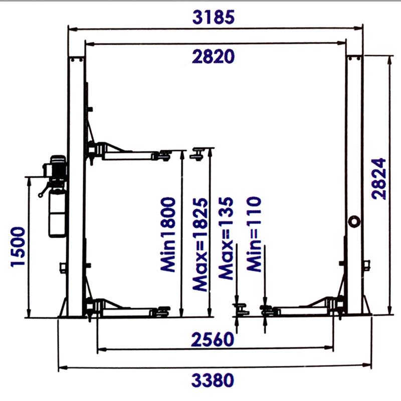 ELEVADOR 2 COLUMNAS 4 TON 220V FARGO TOOLS