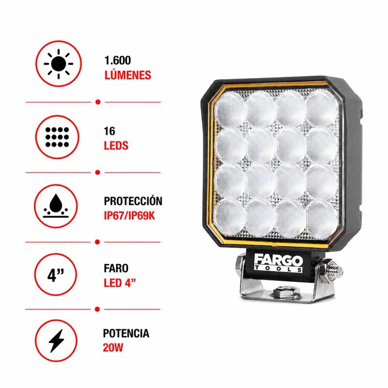 FARO LED CUADRADO 4