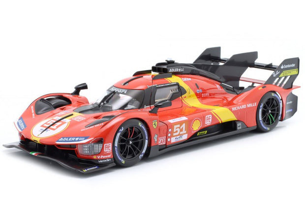 2023 Ferrari 499P 3.0L Turbo V6 Nº51 Guidi/Calado/Giovinazzi Ganador 24h LeMans Con Vitrina 1:18 Bburago 16311-51