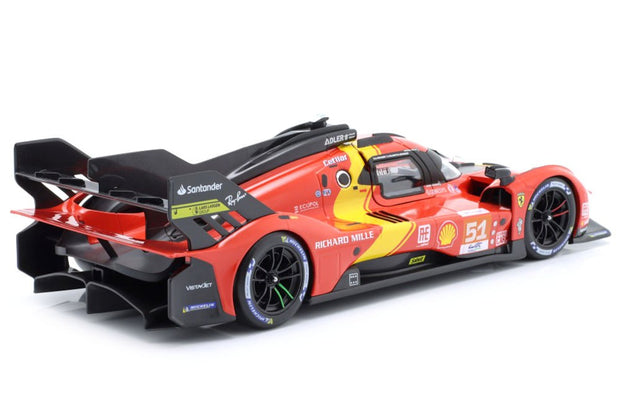2023 Ferrari 499P 3.0L Turbo V6 Nº51 Guidi/Calado/Giovinazzi Ganador 24h LeMans Con Vitrina 1:18 Bburago 16311-51