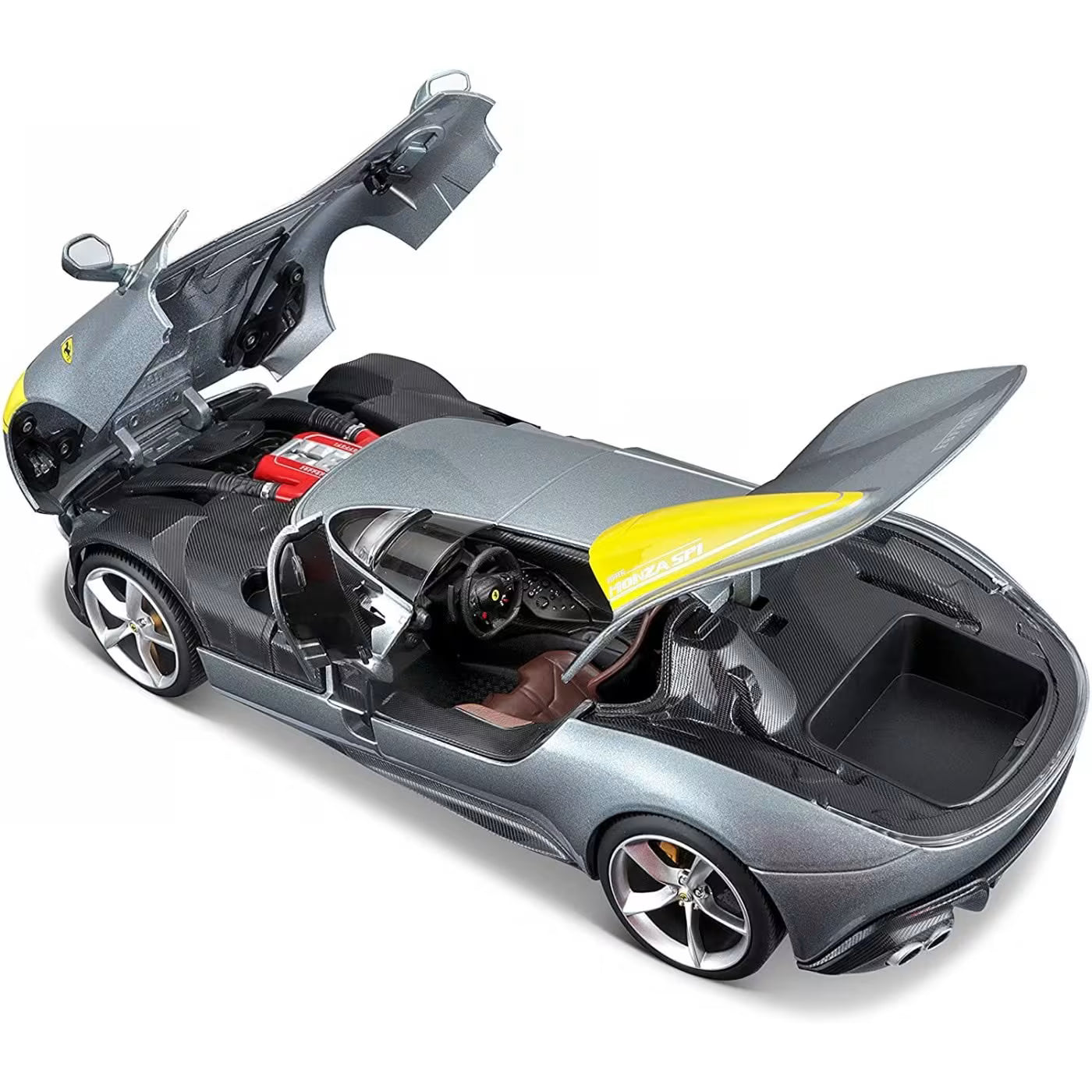 2019 Ferrari Monza SP1 Barchetta Monoposto Gris Plata 1:18 Bburago Race Play 16013