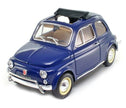 1968 Fiat 500 L con Techo Abierto Azul Oscuro 1:16 Bburago 18-12035