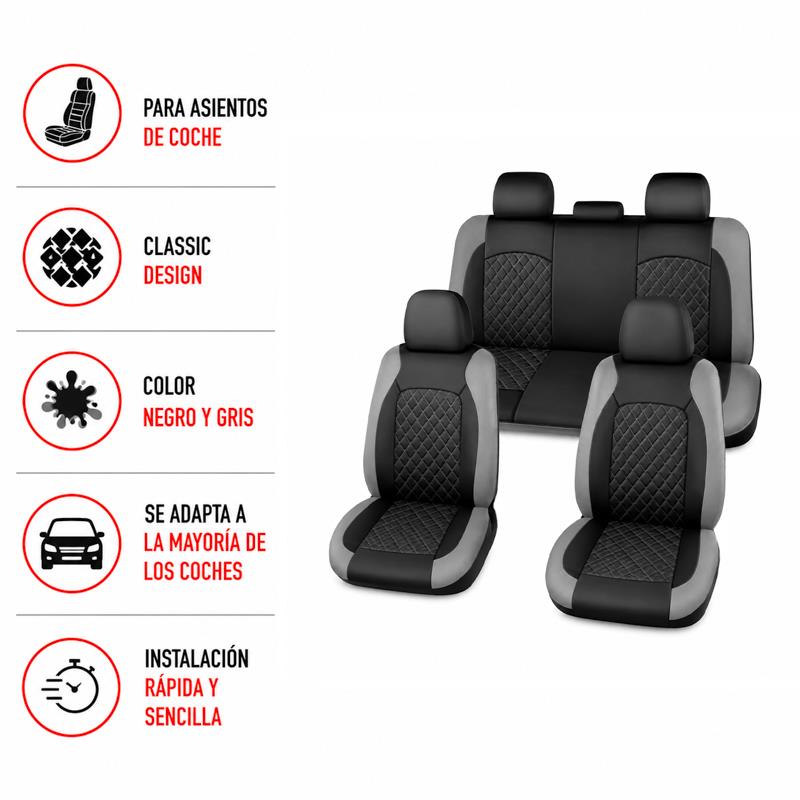 FUNDA DE ASIENTO PARA COCHE NEGRO-GRIS FARGO TOOLS