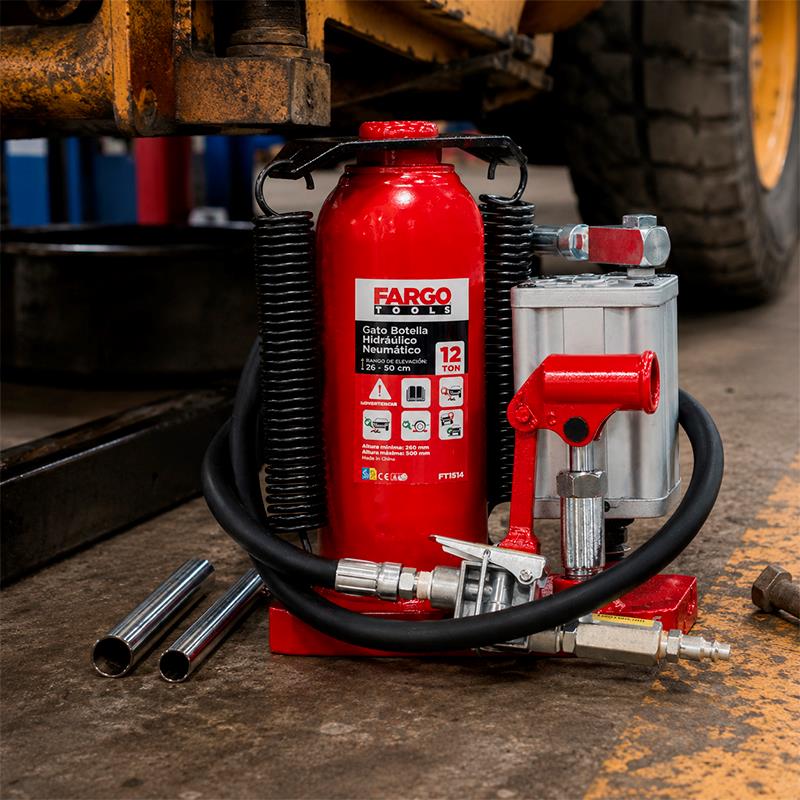 GATO BOTELLA HIDRAULICO NEUMATICO FARGO TOOLS 12 TON