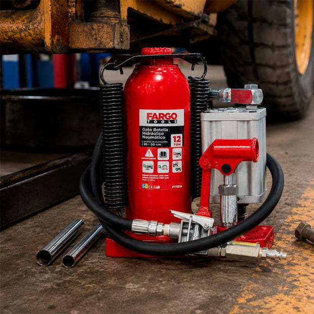 GATO BOTELLA HIDRAULICO NEUMATICO FARGO TOOLS 12 TON