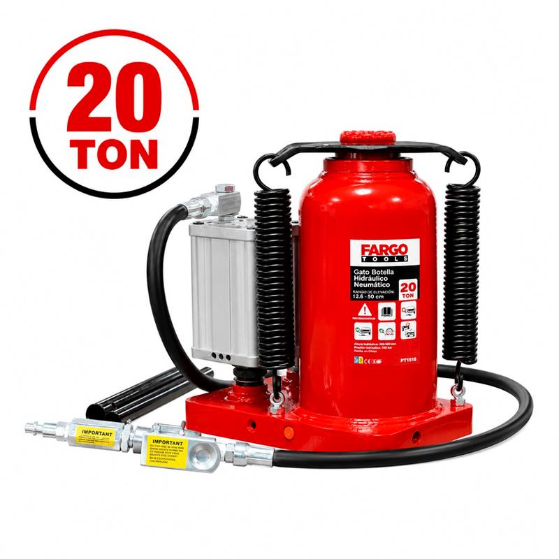 GATO BOTELLA HIDRAULICO NEUMATICO FARGO TOOLS 20 TON