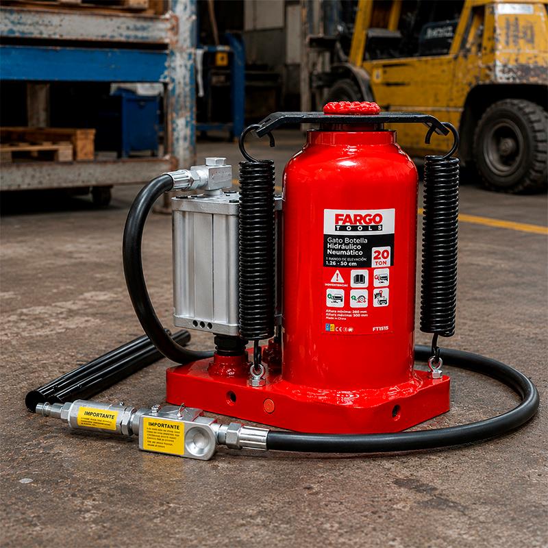 GATO BOTELLA HIDRAULICO NEUMATICO FARGO TOOLS 20 TON