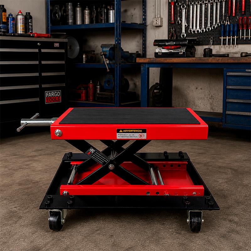 GATO DE TIJERA CON RUEDAS PARA MOTOS FARGO TOOLS 500 KGS