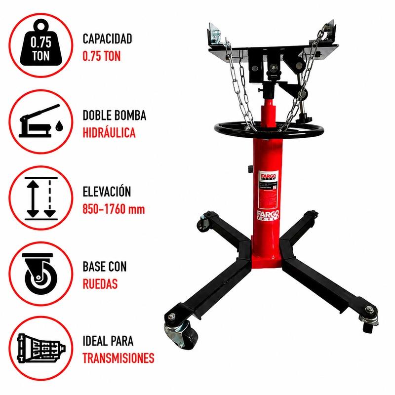 GATO DE TRANSMISION HIDRAULICA FARGO TOOLS 0.5 TON DOBLE BOMBA 850-1760MM