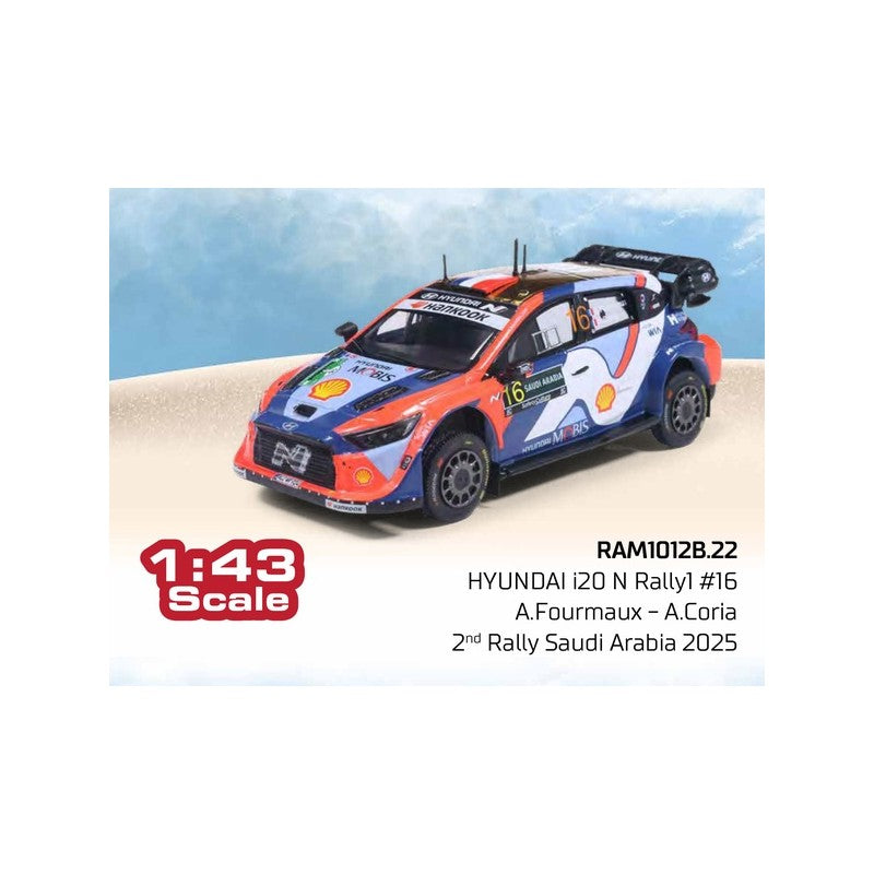 2025 Hyundai i20 N Rally1 Nº16 A.Fourmaux/A.Coria Rally de Arabia Saudita 1:43 IXO Models RAM1012B.22