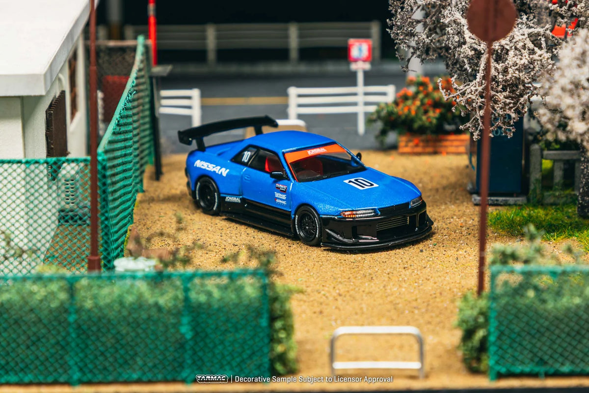 2024 Nissan Skyline (R32) Widebody By Jon Sibal Tarmac Works 10Th Anniversary Negro/Azul 164 Tarmac T64G-061-10TH