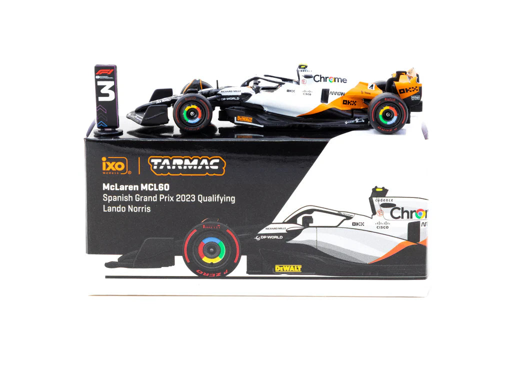 2023 McLaren MCL60 F1 Nº4 Lando Norris Clasificación Gran Premio de España 164 IXO-Tarmac T64G-F070-LN1