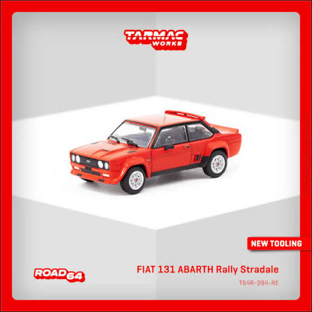 1976 Fiat 131 Abarth Rally Stradale Rojo 1:64 Tarmac T64R-094-RE
