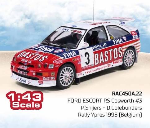 1995 Ford Escort RS Cosworth Nº3 P.Snijers/D.Colebunders Rally Ypres 1:43 IXO Models RAC450A.22