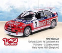 1995 Ford Escort RS Cosworth Nº3 P.Snijers/D.Colebunders Rally Ypres 1:43 IXO Models RAC450A.22