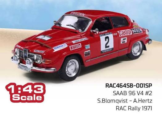 1971 Saab 96 V4 Nº2 S.Blomqvist/A.Hertz RAC Rally 1:43 IXO Models RAC464SB-001SP.22