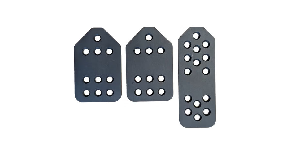 KIT 3 PEDALES BRATEX NEGRO/PLATA GT2I
