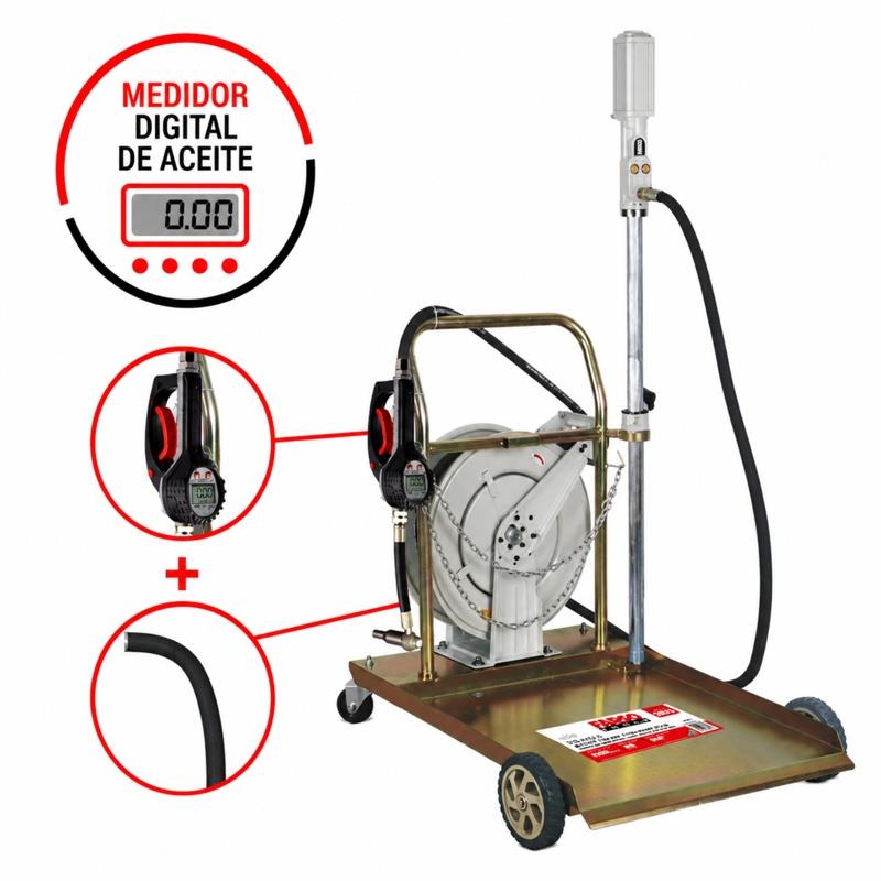 KIT MOVIL ACEITE BARRIL CON MANGUERA FARGO TOOLS 200 LITROS