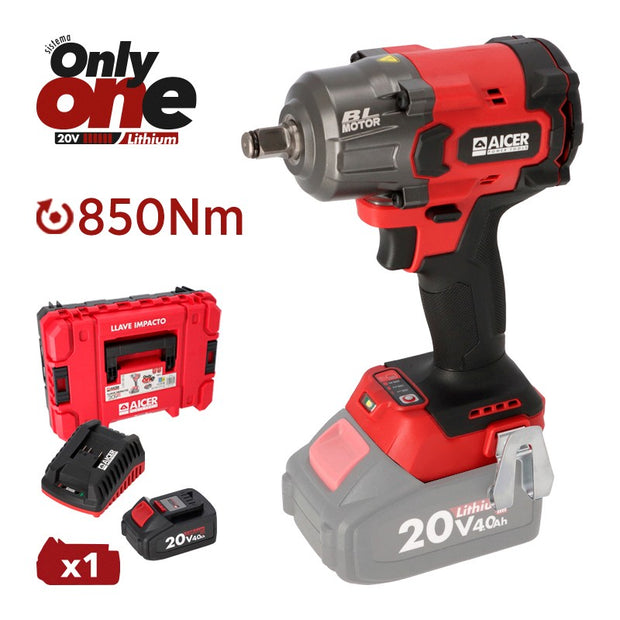 PISTOLA IMPACTO 20V 850NM ONLY ONE AICER (1X 4.0AH)