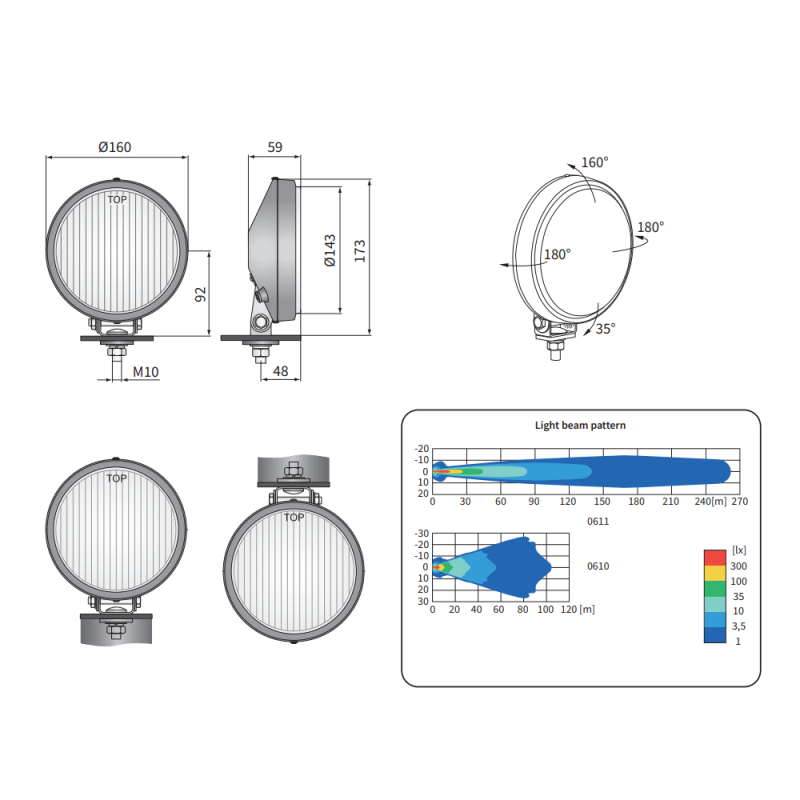 Luz antiniebla para vehículos históricos Ø160mm Cromada