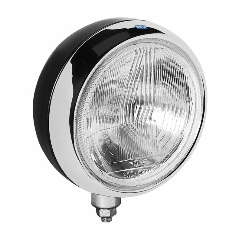 Luz de largo alcance SIM 3206 de acero inoxidable cromado H4 Ø181 mm