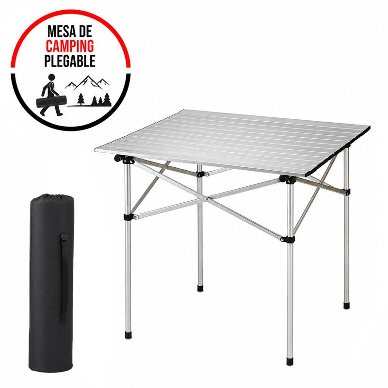 MESA DE CAMPING PLEGABLE ALUMINIO DONNA GARDEN 70X70CM