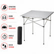 MESA DE CAMPING PLEGABLE ALUMINIO DONNA GARDEN 70X70CM