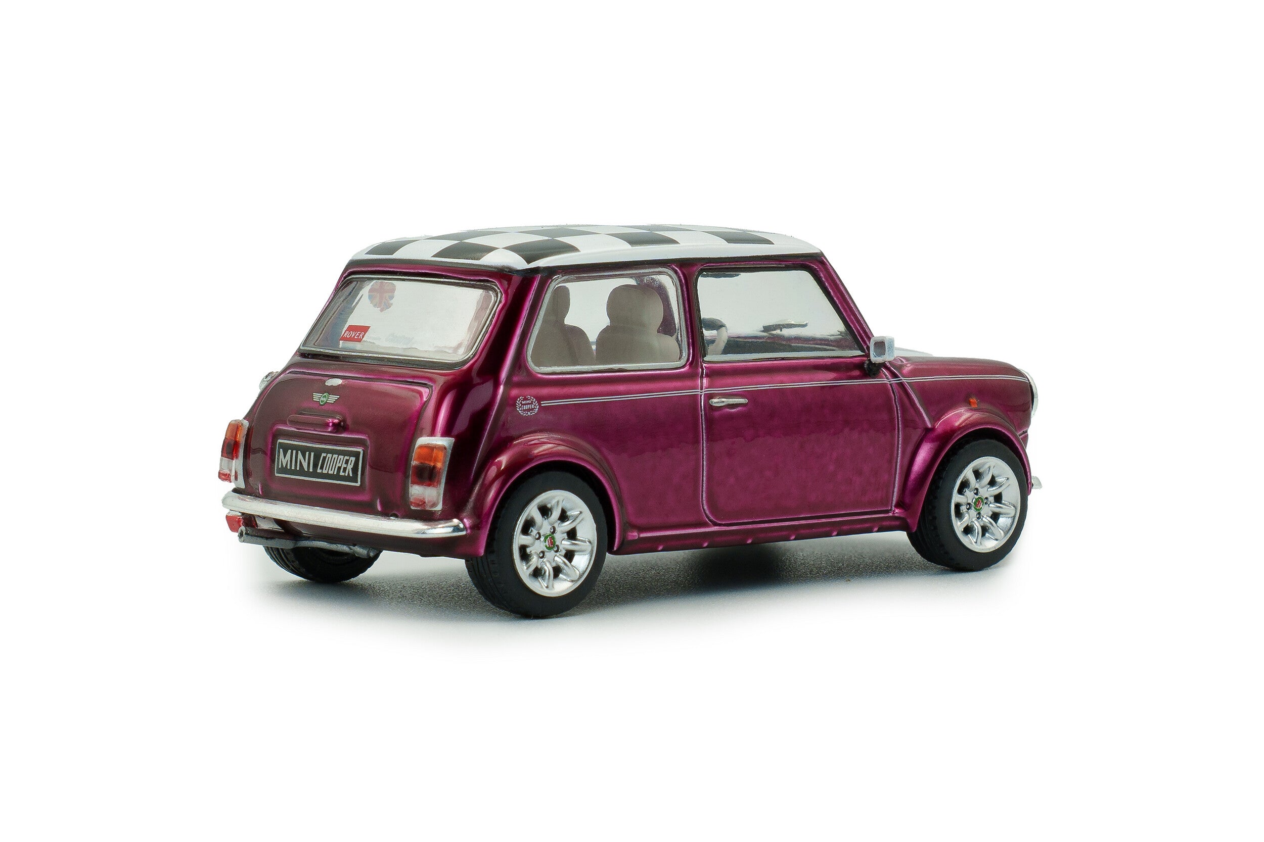 1997 Mini Cooper Sport Morado Metalizado con Techo Bandera de Cuadros 1:43 Solido S4316604