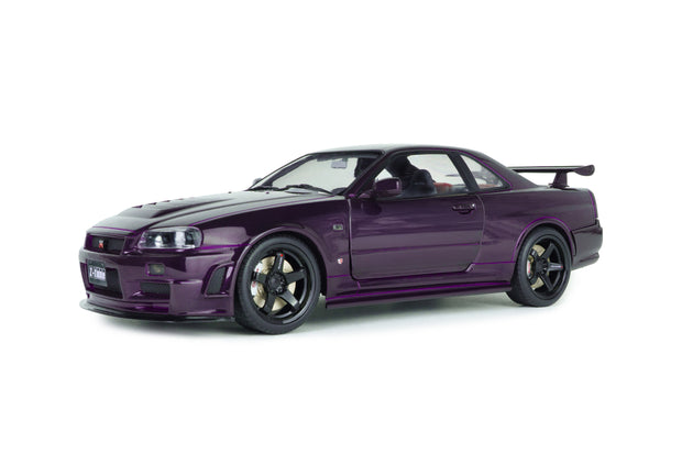 1999 Nissan Skyline GT-R (BNR34) Z-Tune Nismo Morado Medianoche 1:18 Solido S1804311