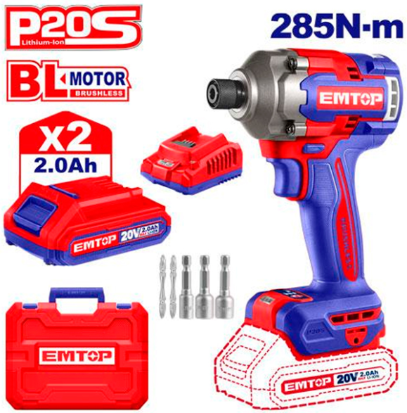 DESTORNILLADOR DE IMPACTO 1/4" EMTOP