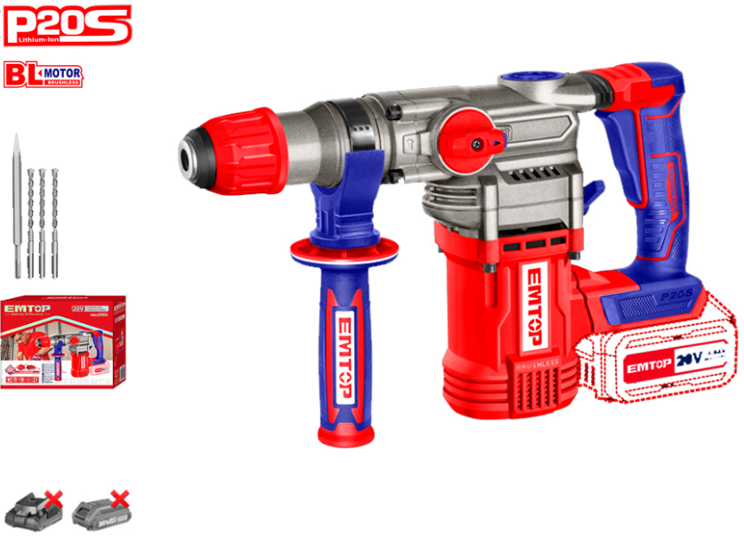 TALADRO MARTILLO BATERÍA EMTOP 4,5J