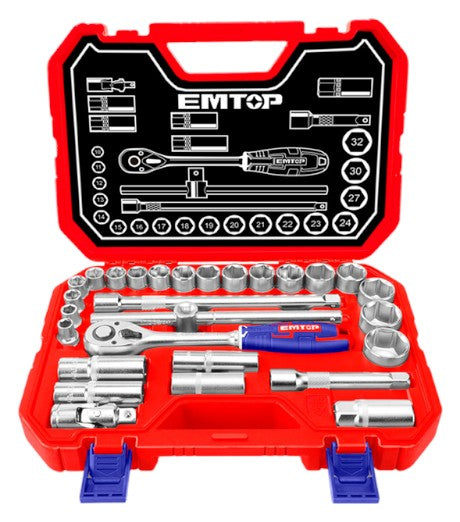 MALETÍN 28 PIEZAS 1/2" EMTOP