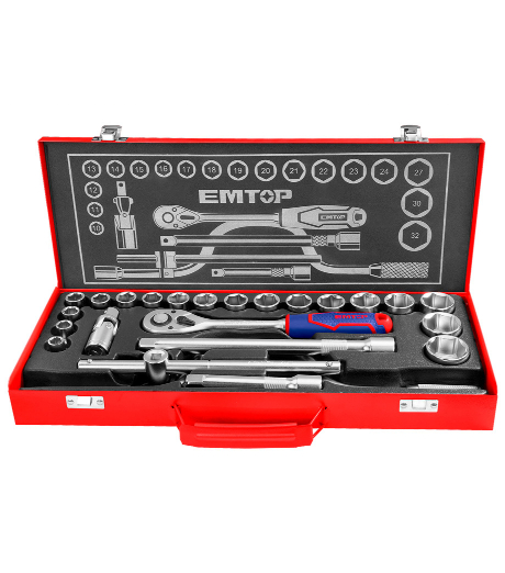 MALETÍN METÁLICO 24 PIEZAS 1/2" EMTOP