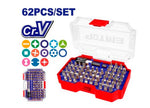 CAJA 62 PUNTERAS Y SOPORTE DESTORNILLADOR EMTOP