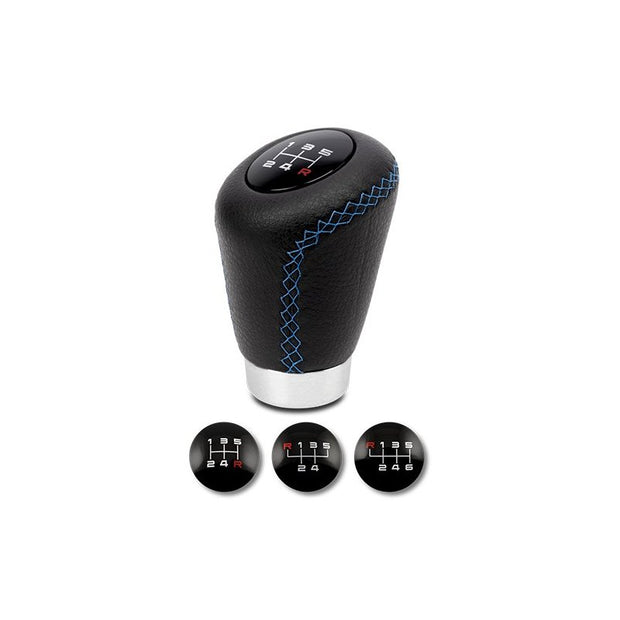 POMO SPORT CORTO PIEL NEGRO/AZUL GATILLO 27MM