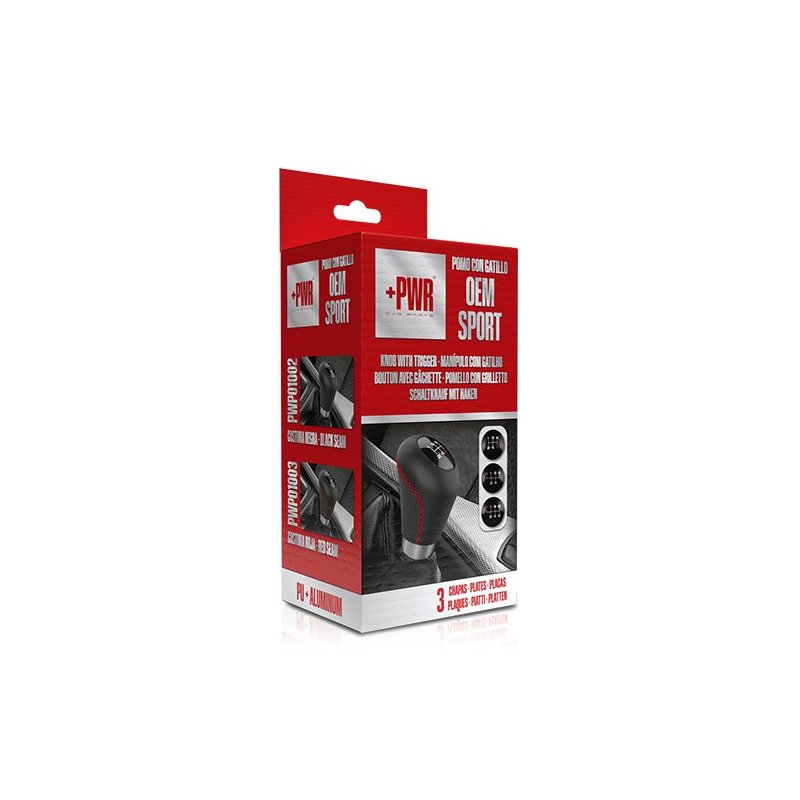 POMO TIPO SPORT UNIVERSAL NEGRO COSTURA ROJA