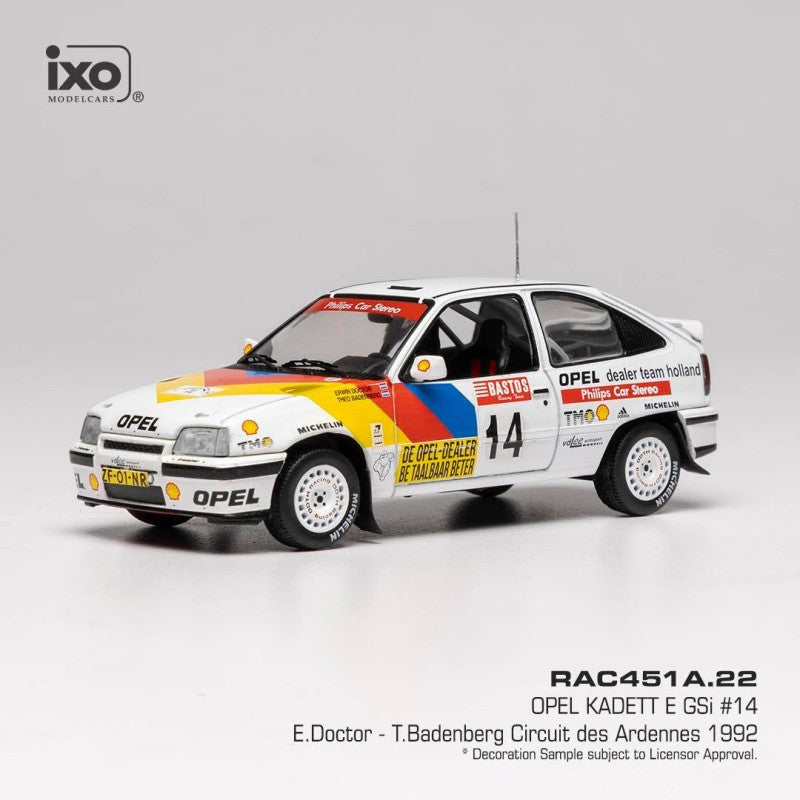 1992 Opel Kadett E GSI Nº14 E.Doctor/T.Badenberg Circuit des Ardennes 1:43 IXO Models RAC451A.22