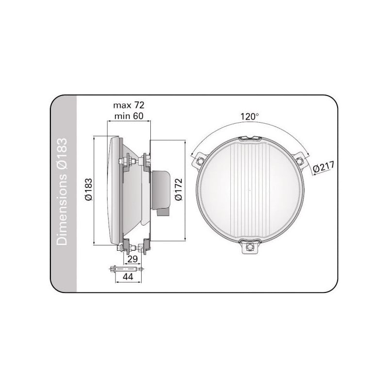 ÓPTICA CUNETERO PARA PARRILLA 183MM
