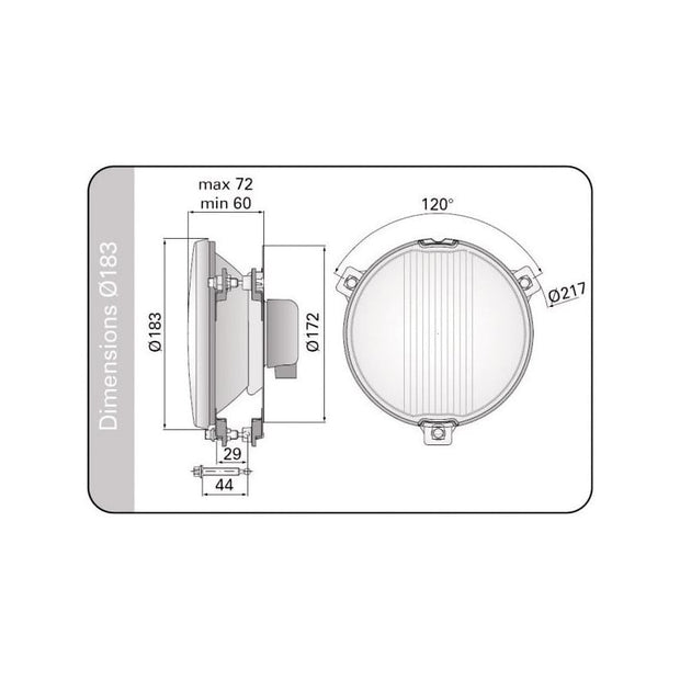 ÓPTICA CUNETERO PARA PARRILLA 183MM