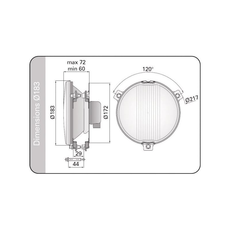 ÓPTICA LARGO ALCANCE PARA PARRILLA 183MM