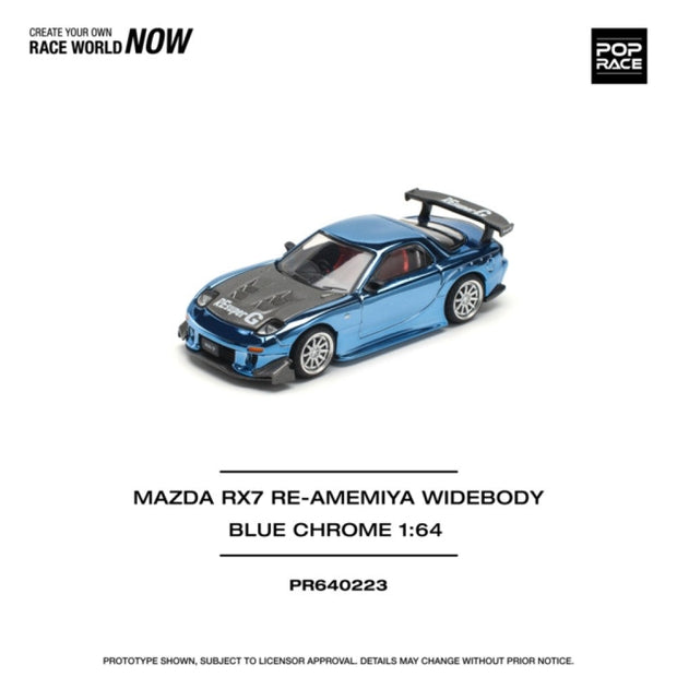 1999 Mazda RX7 Re-Amemiya Widebody Azul Cromo 164 Pop Race PR640223