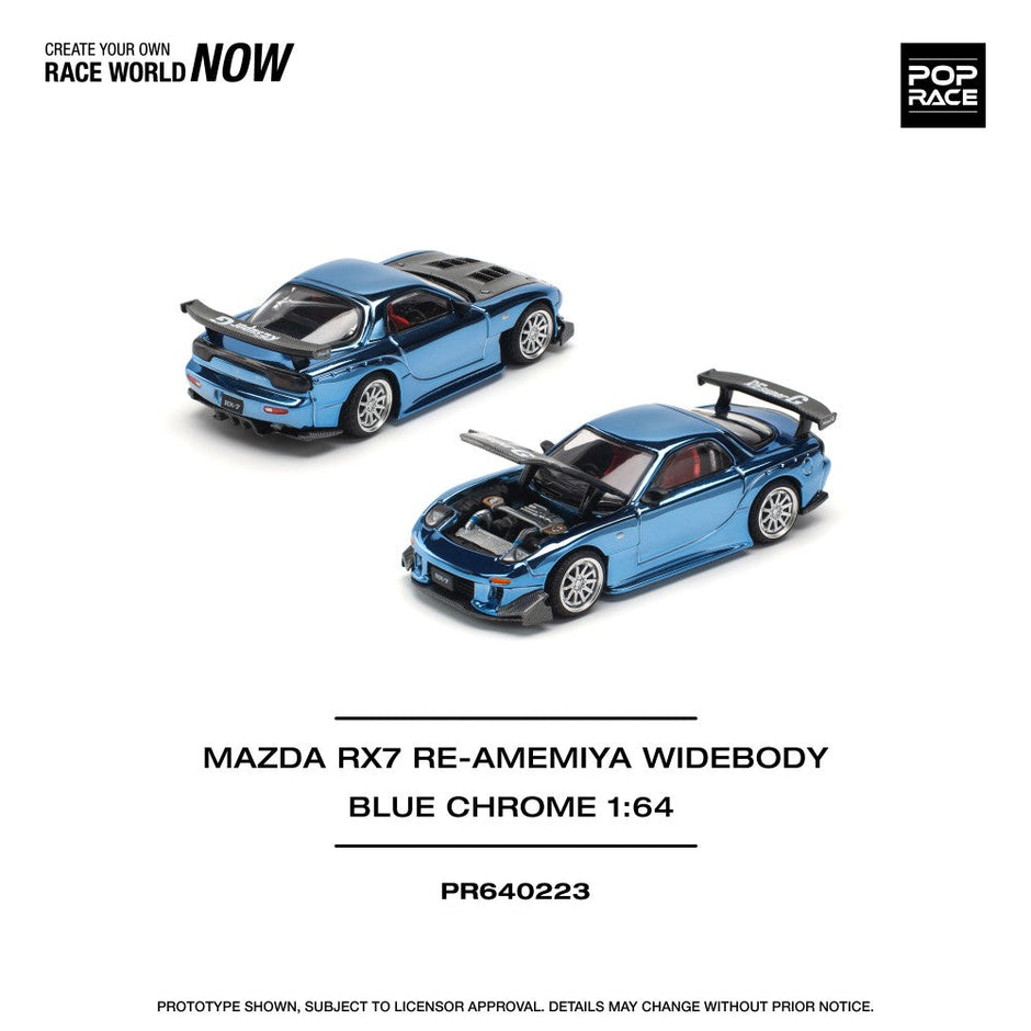 1999 Mazda RX7 Re-Amemiya Widebody Azul Cromo 164 Pop Race PR640223